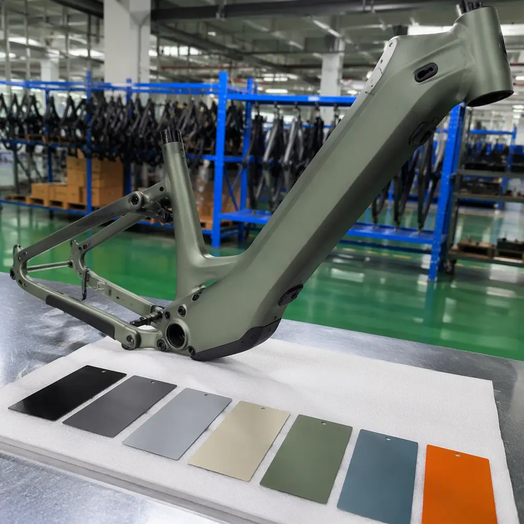 Shenzhen e-bike factory production line with workers assembling electric bicycles for export