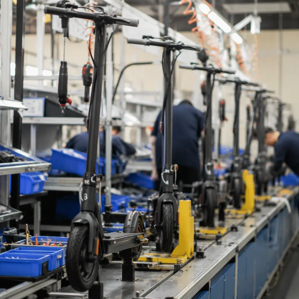 E-scooter assembly and quality inspection station