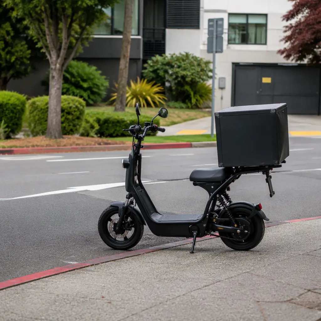 Heavy-duty cargo electric bike with front and rear carrier racks, dual battery mounts
