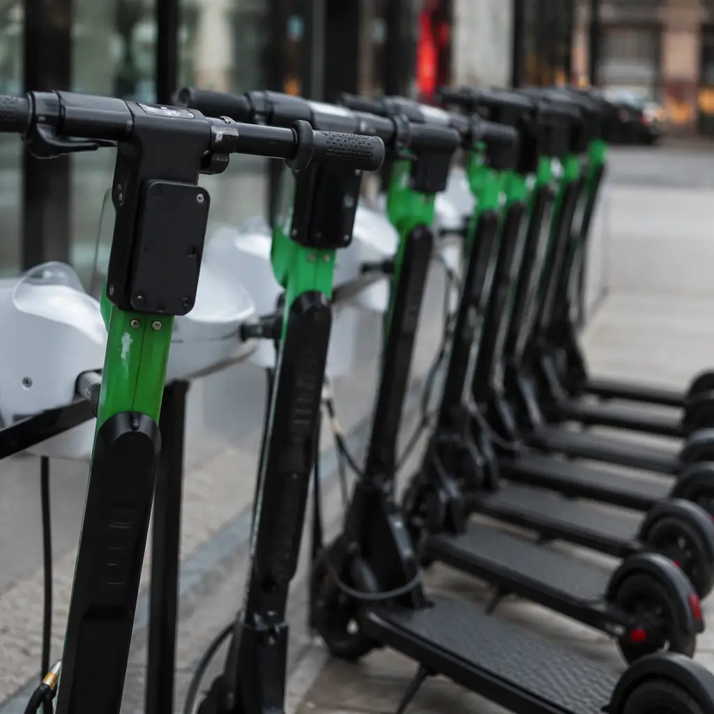 Reinforced shared mobility electric scooter with tamper-proof fasteners and integrated IoT module