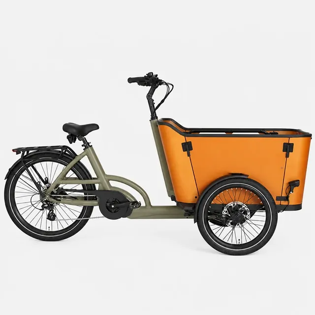 Long-tail cargo e-bike with rear rack