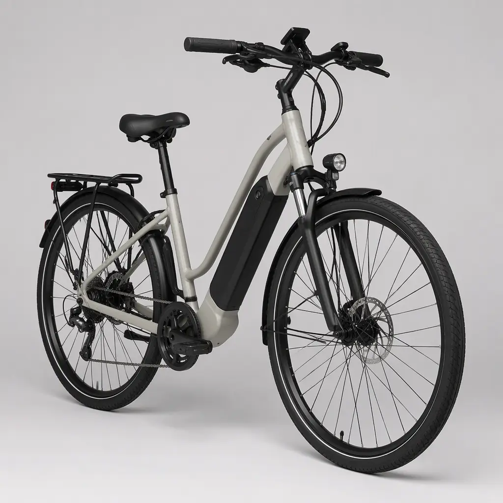 City commuter e-bike with step-through frame
