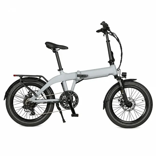 Folding electric bike compacted for storage