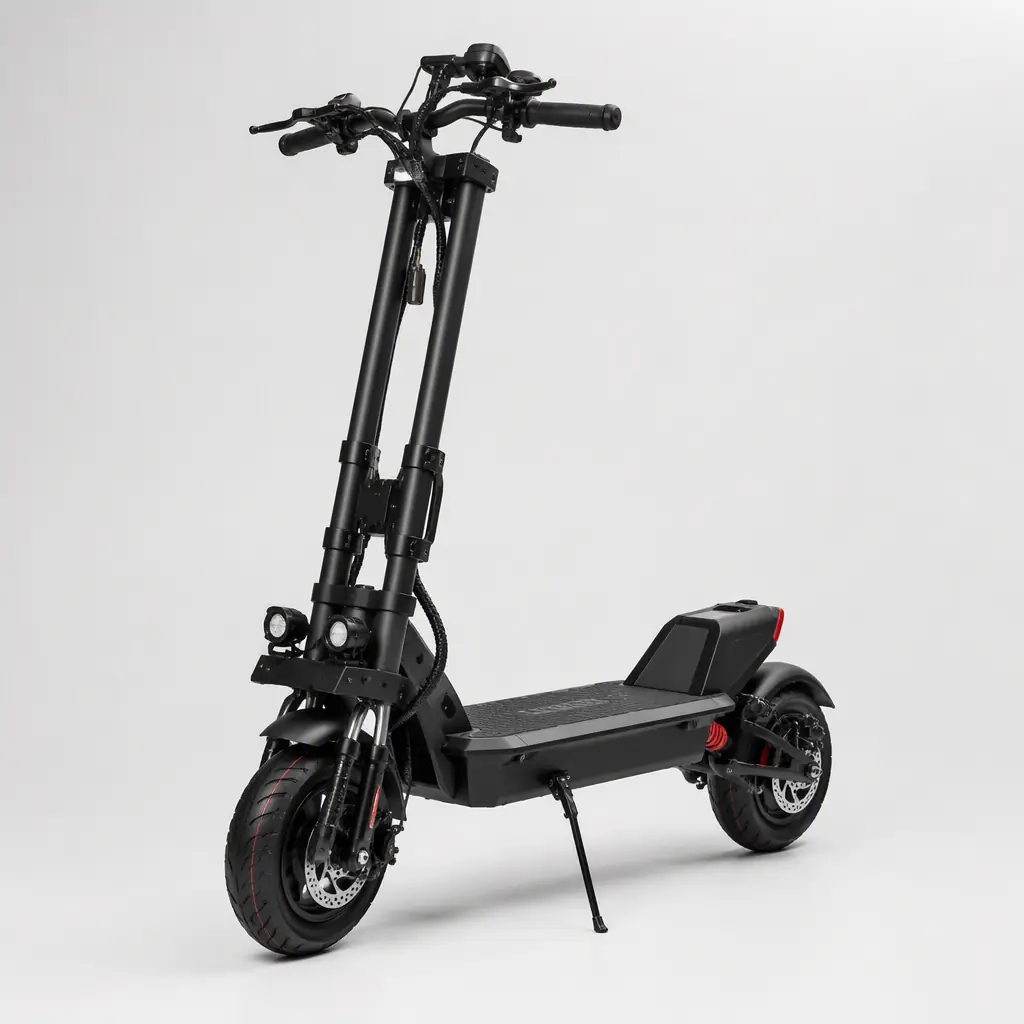 High-performance electric scooter at speed